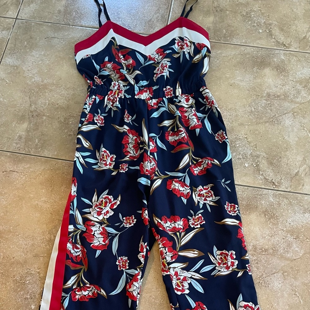 floral straight leg jumpsuit